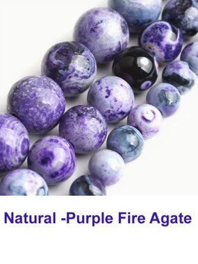Purple Fire Agate Loose Beads  Approx. 45 Beads  15" Strand